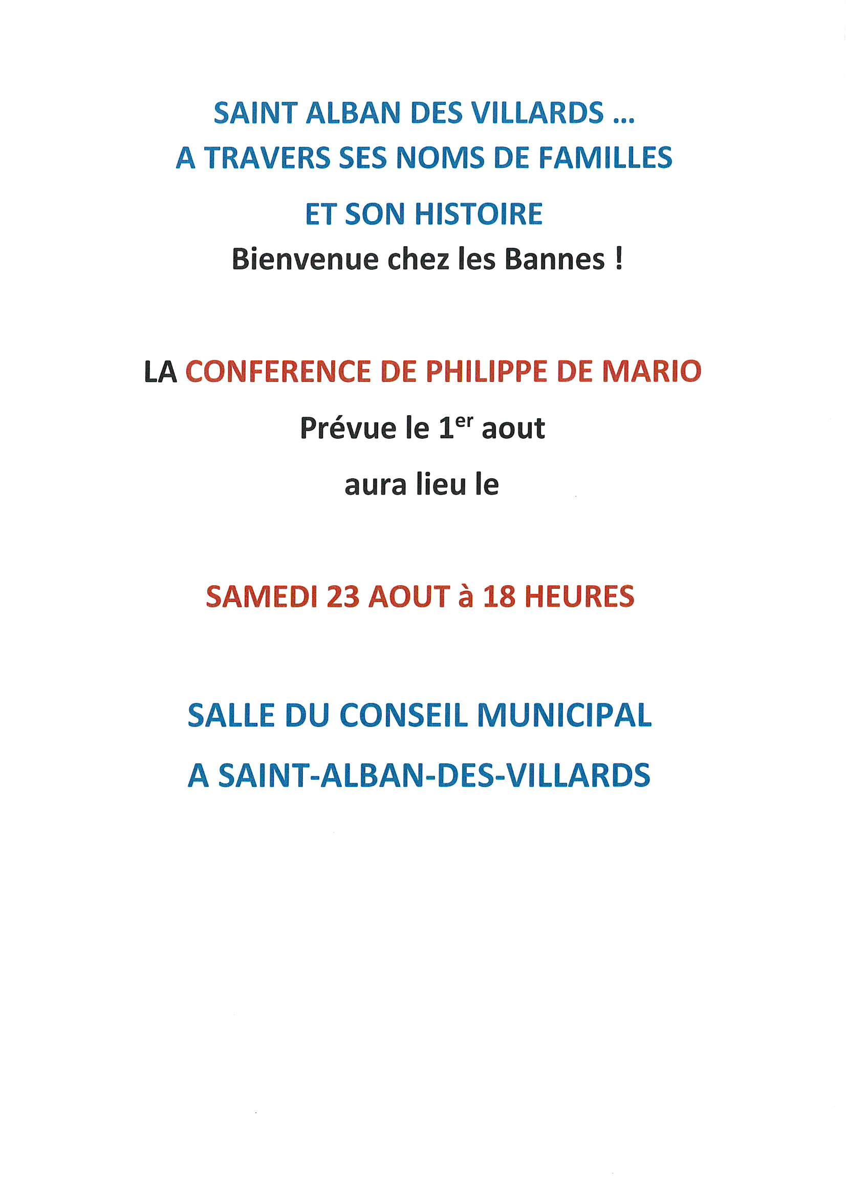 AFFICHE CONFERENCE NOMS DE FAMILLE